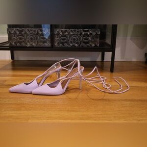 Wrap lavender and clear women’s heels